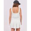 imageCaracilia Womens Tennis Mini Dresses 2025 Summer Sleeveless Built in Shorts Golf Athletic One Piece Active Romper DressWhite