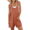 imageCaracilia Romper for Women Summer Casual Sleeveless Loose Overall Spaghetti Strap Shorts Jumpsuit 2025 Beach Vacation OutfitsRust