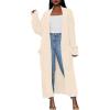 imageCaracilia Womens Long Cardigan Sweaters 2025 Fall Open Front Coat Long Sleeve Cable Knit Maxi Outerwear Trendy Jacket ClothesBeige