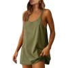 imageCaracilia Womens Summer Mini Dress 2025 Casual Sleeveless Built in Shapewear Sundress Trendy Short Tennis Athletic OutfitsArmy Green