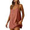 imageCaracilia Womens Summer Mini Dress 2025 Casual Sleeveless Built in Shapewear Sundress Trendy Short Tennis Athletic OutfitsRust Red