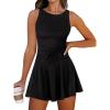 imageCaracilia Womens Tennis Mini Dresses 2025 Summer Sleeveless Built in Shorts Golf Athletic One Piece Active Romper DressBlack