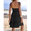 imageCaracilia Sundress for Women 2025 Summer Casual Travel Vacation Beach Cover Ups Floral Spaghetti Strap Flowy Cute Mini DressBlack