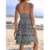 imageCaracilia Sundress for Women 2025 Summer Casual Travel Vacation Beach Cover Ups Floral Spaghetti Strap Flowy Cute Mini DressBlack Flower