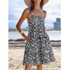 imageCaracilia Sundress for Women 2025 Summer Casual Travel Vacation Beach Cover Ups Floral Spaghetti Strap Flowy Cute Mini DressBlack Flower