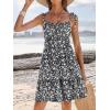 imageCaracilia Sundress for Women 2025 Summer Casual Travel Vacation Beach Cover Ups Floral Spaghetti Strap Flowy Cute Mini DressBlack Flower
