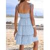 imageCaracilia Sundress for Women 2025 Summer Casual Travel Vacation Beach Cover Ups Floral Spaghetti Strap Flowy Cute Mini DressBlue Flower