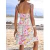 imageCaracilia Sundress for Women 2025 Summer Casual Travel Vacation Beach Cover Ups Floral Spaghetti Strap Flowy Cute Mini DressMulticolour Floral