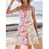 imageCaracilia Sundress for Women 2025 Summer Casual Travel Vacation Beach Cover Ups Floral Spaghetti Strap Flowy Cute Mini DressMulticolour Floral