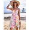 imageCaracilia Sundress for Women 2025 Summer Casual Travel Vacation Beach Cover Ups Floral Spaghetti Strap Flowy Cute Mini DressMulticolour Floral