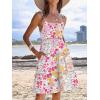 imageCaracilia Sundress for Women 2025 Summer Casual Travel Vacation Beach Cover Ups Floral Spaghetti Strap Flowy Cute Mini DressMulticolour Floral