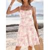 imageCaracilia Sundress for Women 2025 Summer Casual Travel Vacation Beach Cover Ups Floral Spaghetti Strap Flowy Cute Mini DressPink Flower