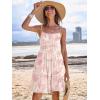 imageCaracilia Sundress for Women 2025 Summer Casual Travel Vacation Beach Cover Ups Floral Spaghetti Strap Flowy Cute Mini DressPink Flower