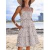 imageCaracilia Sundress for Women 2025 Summer Casual Travel Vacation Beach Cover Ups Floral Spaghetti Strap Flowy Cute Mini DressPolka Dot