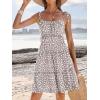 imageCaracilia Sundress for Women 2025 Summer Casual Travel Vacation Beach Cover Ups Floral Spaghetti Strap Flowy Cute Mini DressPolka Dot