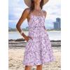 imageCaracilia Sundress for Women 2025 Summer Casual Travel Vacation Beach Cover Ups Floral Spaghetti Strap Flowy Cute Mini DressPurple Flower