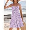 imageCaracilia Sundress for Women 2025 Summer Casual Travel Vacation Beach Cover Ups Floral Spaghetti Strap Flowy Cute Mini DressPurple Flower