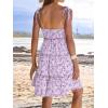 imageCaracilia Sundress for Women 2025 Summer Casual Travel Vacation Beach Cover Ups Floral Spaghetti Strap Flowy Cute Mini DressPurple Flower