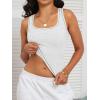 imageCaracilia Tank Top for Women Summer Square Neck Sleeveless Ribbed Fitted Crop Tops 2025 Basic Workout OutfitsLight Grey