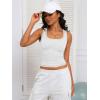 imageCaracilia Tank Top for Women Summer Square Neck Sleeveless Ribbed Fitted Crop Tops 2025 Basic Workout OutfitsLight Grey