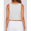 imageCaracilia Tank Top for Women Summer Square Neck Sleeveless Ribbed Fitted Crop Tops 2025 Basic Workout OutfitsLight Grey