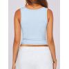 imageCaracilia Tank Top for Women Summer Square Neck Sleeveless Ribbed Fitted Crop Tops 2025 Basic Workout OutfitsSky Blue