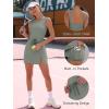 imageCaracilia Women Athletic Dress Tennis Active Workout Sleeveless Fitted Slit Summer Mini Golf Romper Dresses Built in ShortsArmy Green