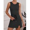 imageCaracilia Women Athletic Dress Tennis Active Workout Sleeveless Fitted Slit Summer Mini Golf Romper Dresses Built in ShortsBlack