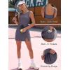 imageCaracilia Women Athletic Dress Tennis Active Workout Sleeveless Fitted Slit Summer Mini Golf Romper Dresses Built in ShortsDark Gray
