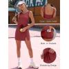 imageCaracilia Women Athletic Dress Tennis Active Workout Sleeveless Fitted Slit Summer Mini Golf Romper Dresses Built in ShortsDark Red