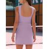 imageCaracilia Women Athletic Dress Tennis Active Workout Sleeveless Fitted Slit Summer Mini Golf Romper Dresses Built in ShortsGray Purple