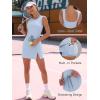 imageCaracilia Women Athletic Dress Tennis Active Workout Sleeveless Fitted Slit Summer Mini Golf Romper Dresses Built in ShortsLight Blue