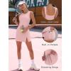 imageCaracilia Women Athletic Dress Tennis Active Workout Sleeveless Fitted Slit Summer Mini Golf Romper Dresses Built in ShortsLight Pink