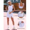 imageCaracilia Women Athletic Dress Tennis Active Workout Sleeveless Fitted Slit Summer Mini Golf Romper Dresses Built in ShortsLight Purple