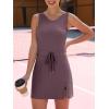 imageCaracilia Women Athletic Dress Tennis Active Workout Sleeveless Fitted Slit Summer Mini Golf Romper Dresses Built in ShortsNutmeg