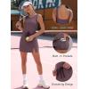 imageCaracilia Women Athletic Dress Tennis Active Workout Sleeveless Fitted Slit Summer Mini Golf Romper Dresses Built in ShortsNutmeg