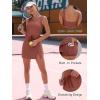 imageCaracilia Women Athletic Dress Tennis Active Workout Sleeveless Fitted Slit Summer Mini Golf Romper Dresses Built in ShortsRust
