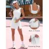 imageCaracilia Women Athletic Dress Tennis Active Workout Sleeveless Fitted Slit Summer Mini Golf Romper Dresses Built in ShortsWhite