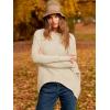imageCaracilia Women Boat Neck Batwing Long Sleeve 2024 Fall Oversized Ribbed Knit Pullover Sweaters Baggy Jumper Tunic TopsApricot