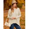 imageCaracilia Women Boat Neck Batwing Long Sleeve 2024 Fall Oversized Ribbed Knit Pullover Sweaters Baggy Jumper Tunic TopsApricot