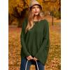imageCaracilia Women Boat Neck Batwing Long Sleeve 2024 Fall Oversized Ribbed Knit Pullover Sweaters Baggy Jumper Tunic TopsArmy Green
