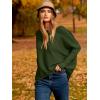 imageCaracilia Women Boat Neck Batwing Long Sleeve 2024 Fall Oversized Ribbed Knit Pullover Sweaters Baggy Jumper Tunic TopsArmy Green