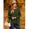 imageCaracilia Women Boat Neck Batwing Long Sleeve 2024 Fall Oversized Ribbed Knit Pullover Sweaters Baggy Jumper Tunic TopsArmy Green