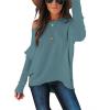 imageCaracilia Women Boat Neck Batwing Long Sleeve 2024 Fall Oversized Ribbed Knit Pullover Sweaters Baggy Jumper Tunic TopsBlue