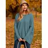 imageCaracilia Women Boat Neck Batwing Long Sleeve 2024 Fall Oversized Ribbed Knit Pullover Sweaters Baggy Jumper Tunic TopsBlue