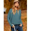 imageCaracilia Women Boat Neck Batwing Long Sleeve 2024 Fall Oversized Ribbed Knit Pullover Sweaters Baggy Jumper Tunic TopsBlue