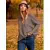imageCaracilia Women Boat Neck Batwing Long Sleeve 2024 Fall Oversized Ribbed Knit Pullover Sweaters Baggy Jumper Tunic TopsBrown