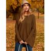 imageCaracilia Women Boat Neck Batwing Long Sleeve 2024 Fall Oversized Ribbed Knit Pullover Sweaters Baggy Jumper Tunic TopsCoffee
