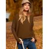 imageCaracilia Women Boat Neck Batwing Long Sleeve 2024 Fall Oversized Ribbed Knit Pullover Sweaters Baggy Jumper Tunic TopsCoffee