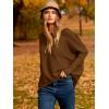 imageCaracilia Women Boat Neck Batwing Long Sleeve 2024 Fall Oversized Ribbed Knit Pullover Sweaters Baggy Jumper Tunic TopsCoffee